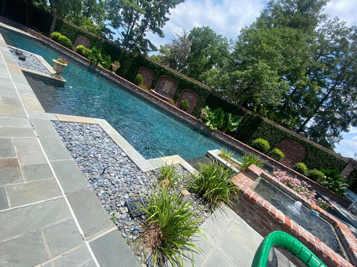 Clean, clear pool maintained by Integrity Touch